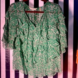 Rebecca Taylor Silk Ruffle Blouse. Size: Small